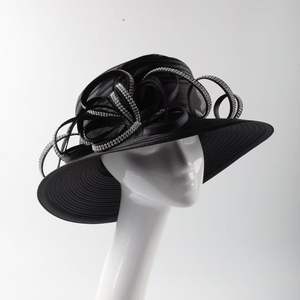 Chapeau cloche en satin pelucheux pour femmes, robe de cérémonie, fascinateur floral, fête du thé, été, plage, mariage - Product Image 5