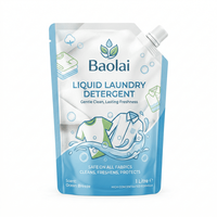 Emballage personnalisé rechargeable pour savon liquide et détergent lessive, sachets à bec verseur Doypack, pochettes verticales avec bec verseur