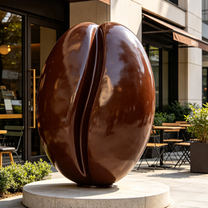 Escultura Artística de Fibra de Vidrio con Temática de Alimentos, Exhibición de Postres, Estatua de Grano de Café Personalizable para Cafetería - Product Image 2