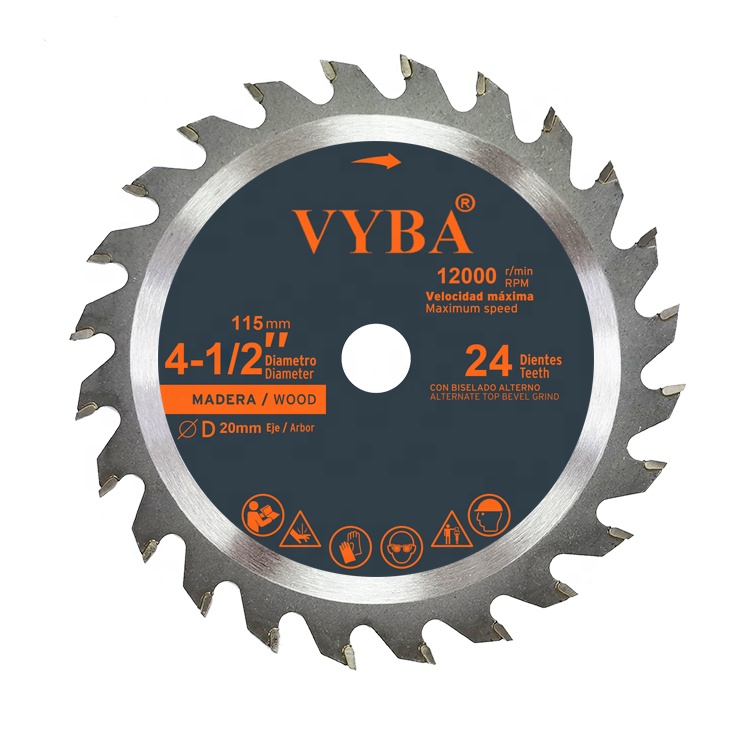 4 1/2 "24T твердой древесины, твердой древесины, резки древесины резки по дереву, пильное полотно Вольфрама Пильного диска