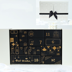 Boîte de <span class=keywords><strong>calendrier</strong></span> de l'<span class=keywords><strong>avent</strong></span> en carton durable de qualité supérieure, taille personnalisée, boîte cadeau de Noël, boîte à fermeture magnétique, gaufrage en éponge, <span class=keywords><strong>chaussettes</strong></span> en fourrure - Product Image 6