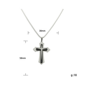 Stainless Steel <b>Cross</b> Pendant Necklace Men's Geometric Design Punk Style Fashion Jewelry 120179 - Product Image 4