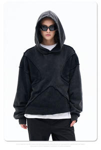 <span class=keywords><strong>Sweat</strong></span> à <span class=keywords><strong>capuche</strong></span> en coton épais de haute qualité, coupe oversize et carrée, délavé à l'acide, 100% coton, 400 g/m², vente en gros - Product Image 3