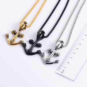 Schädel Anhänger Schmuck Anker Segelboot Haken Piraten schmuck 316L Edelstahl Anhänger - Product Image 6