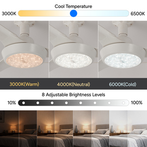 Ventilateur de plafond décoratif de 25 pouces à profil bas avec lumière LED, 3 pales en bois, télécommande, vente en gros d'usine - Product Image 4