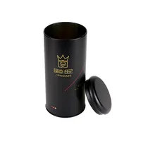 Nice-can Factory-latas de té herméticas redondas personalizadas, lata de Metal para hierbas, especias, contenedor negro para café y té