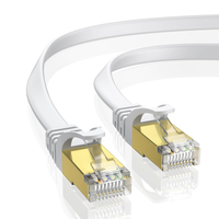 Câble Ethernet plat Cat7 FTP 600 MHz 10 Gbps 32AWG OFC RJ45, cordon de raccordement Cat 7 pour réseau de musée