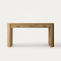 Bureau en bois massif sur mesure, table d'écriture moderne et minimaliste avec tiroirs cachés pour hôtel de luxe, suite ou bureau