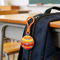 Porte-clés en PVC personnalisé, léger, imprimé UV, avec système solaire et planètes, réutilisable, étanche, promotionnel, souvenir tendance