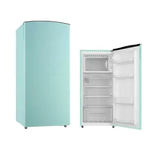สไตล์วินเทจประตูเดียวตู้เย็นสีแดงสีฟ้าตู้เย็น
