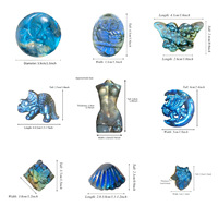 Produsen Penjualan Langsung Kristal Labradorit Biru Alami Ukiran Liontin Ornamen DIY Aksesoris Grosir