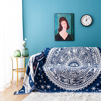 Selimut Sofa Rajut Katun Geometris Boho Universal Empat Musim Modern Dapat Dicuci Multi Warna Ukuran Kustom Tenun Semua Jenis Selimut