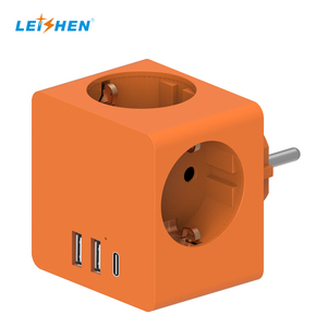 Adaptador de cubo de enchufe múltiple 6 en 1 Leishen PD25W de carga rápida con 3 <span class=keywords><strong>USB</strong></span> a y C de enchufe múltiple para oficina y hogar - Product Image 3