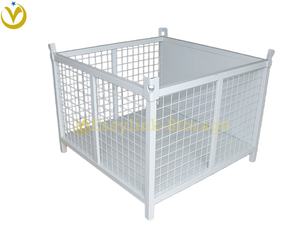 YiLian Vente chaude <span class=keywords><strong>Cage</strong></span> de stockage pliable en acier galvanisé à chaud Q235, conteneur en treillis métallique, capacité de 300 à 1500 kg - Product Image 4