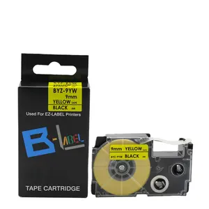 Black on Yellow BYZ-6YW Label Tape Compatible For Casio EZ-Label Printer BYZ-6YW XR-6YW Ribbon Cassette