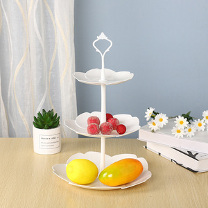 Soporte de Pastel de 3 Niveles, Plástico, para Servir <span class=keywords><strong>y</strong></span> Exhibir Frutas, Postres, Tartas, para Bodas - Product Image 3