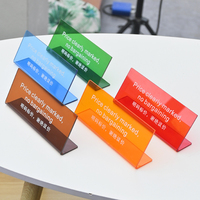 Tablero de acrílico en forma de L, etiqueta sin negociación, placa de matrícula de mesa personalizada