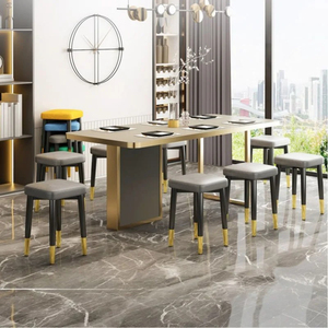 <span class=keywords><strong>Chaise</strong></span> de salle à manger moderne rembourrée en métal pour salle à manger, salon, chambre, bureau, avec pieds dorés et pieds stables, chaises pour événements - Product Image 2