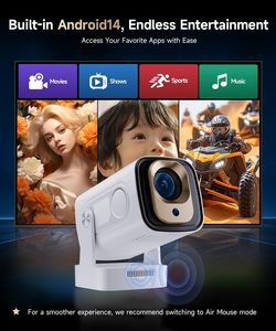 Proyector de Video Casero 3D con Android 13 Avanzado, Memoria de 2GB, WiFi, LED 4K Nativo 1080P, Nuevo Diseño Full HD - Product Image 4