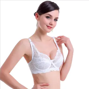 卸売 ランジェリー曲線-Sexy lace bra french Full Cup Non Padded Underwire Curves Plus Size Bra