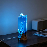 Lampe de bureau en résine époxy géante en forme de requin baleine, avec USB et variateur d'intensité, pour les amateurs de plongée, cadeau souvenir
