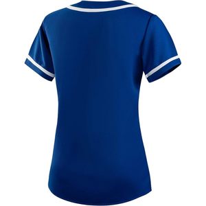 อีเลอร์ บีเจดับเบิลยู 80 เสื้อเบสบอลผู้หญิงแขนสั้นทรงปกติเสื้อซอฟต์บอลโพลีเอสเตอร์แห้งเร็วพร้อมปกเสื้อเบสบอล - Product Image 5