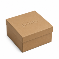 Boîte cadeau en papier kraft rigide avec couvercle et base, logo personnalisé, écologique, luxe, emballage en carton brun, boîte en deux parties, vente en gros