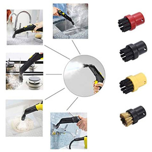 Cabezal de cepillo de nailon con 4 accesorios de latón, repuesto de mopa para superficies duras, compatible con <span class=keywords><strong>Karcher</strong></span> SC1-7 - Product Image 4