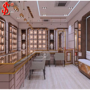 Vitrine à bijoux moderne en acier inoxydable, armoire en verre trempé en arc, vitrine à bijoux - Product Image 4