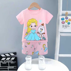 Ensemble de vêtements haut de gamme pour enfants personnalisé pour l'été, ensemble deux pièces pour enfants avec t-shirt à manches courtes, ensemble pour bébé, vêtements de sport de style coréen - Product Image 2