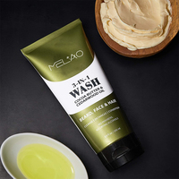 Champú para Barba 3 en 1 de Marca Propia para Hombre, con Aroma a Sándalo, Champú Orgánico para Barba y Limpiador Facial Diario