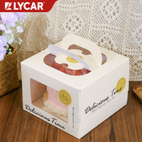 Boîtes à gâteaux d'anniversaire carrées rigides personnalisées avec fenêtre transparente 4/6/8/10/12 pouces Emballage à emporter pour desserts