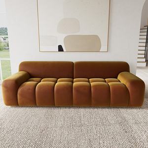 Moderno minimalista de terciopelo de algodón de 2 plazas conjunto de patas de madera diseño único hogar sala de estar muebles convertibles para apartamento gimnasio - Product Image 1