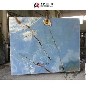 Gạch Lát Sàn Thiết Kế Ngọc Trai Màu Xanh Dương Đá Thạch Anh Trong Mờ Đá Cẩm Thạch Azul Màu Xanh Dương Vàng Đá Phiến Tilesmarble Xanh Dương - Product Image 5