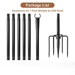 Metal <b>String</b> <b>Light</b> Poles With Adjustable Hooks For Patio Backyard Garden Decoration - Product Image 4