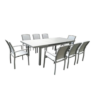 Ensemble de table et chaises de salle à manger extensible en aluminium moderne résistant aux intempéries avec table de jardin extensible pour usage extérieur
