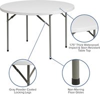 Table Ronde Pliante en Plastique pour Événements, Hôtels, Restaurants, Banquets, 1,5 m (5 pieds, 60 pouces) – Idéale pour la Restauration et la Location