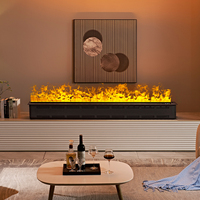 Chimenea Eléctrica Decorativa Grande con Vapor de Agua 3D, Control Remoto, Inserto Integrado, para Uso en Interiores