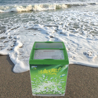 Congélateur à crème glacée compact à température unique de 150L Congélateur à refroidissement direct à portes vitrées à ouverture par le haut