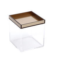 Petite boîte à bijoux carrée personnalisée mini cube boîte de rangement de bijoux en acrylique avec couvercle boîte de rangement
