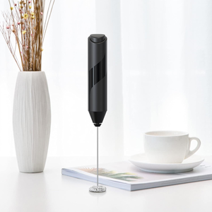 Automatic Stainless Steel Black Foam Maker Milk Steamer Handheld Coffee Whisk Battery Operated Milk Frother - Product Image 2