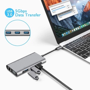Hub <span class=keywords><strong>USB</strong></span> 10 en 1 avec adaptateur Ethernet RJ45 1000 Mbps, HDTV, SD, TF, <span class=keywords><strong>USB</strong></span> 3.0, type <span class=keywords><strong>C</strong></span>, station d'accueil pour ordinateur portable Macbook - Product Image 5