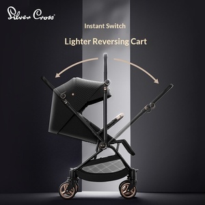 Poussette bébé pliable légère en alliage d'aluminium réversible, quatre roues avec amortissement indépendant, capacité 25 kg - Product Image 2