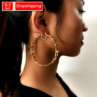 Nuevos Pendientes de Aro North con Nombre Personalizado, Joyería de Acero Inoxidable para Regalo, Pendientes de Aro con Letra y Logo Personalizado para Mujer