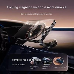 Support de téléphone de voiture pliable magnétique Support de téléphone solide universel pour voiture pour IPhone <span class=keywords><strong>Xiaomi</strong></span> Samsung Huawei Stand - Product Image 3