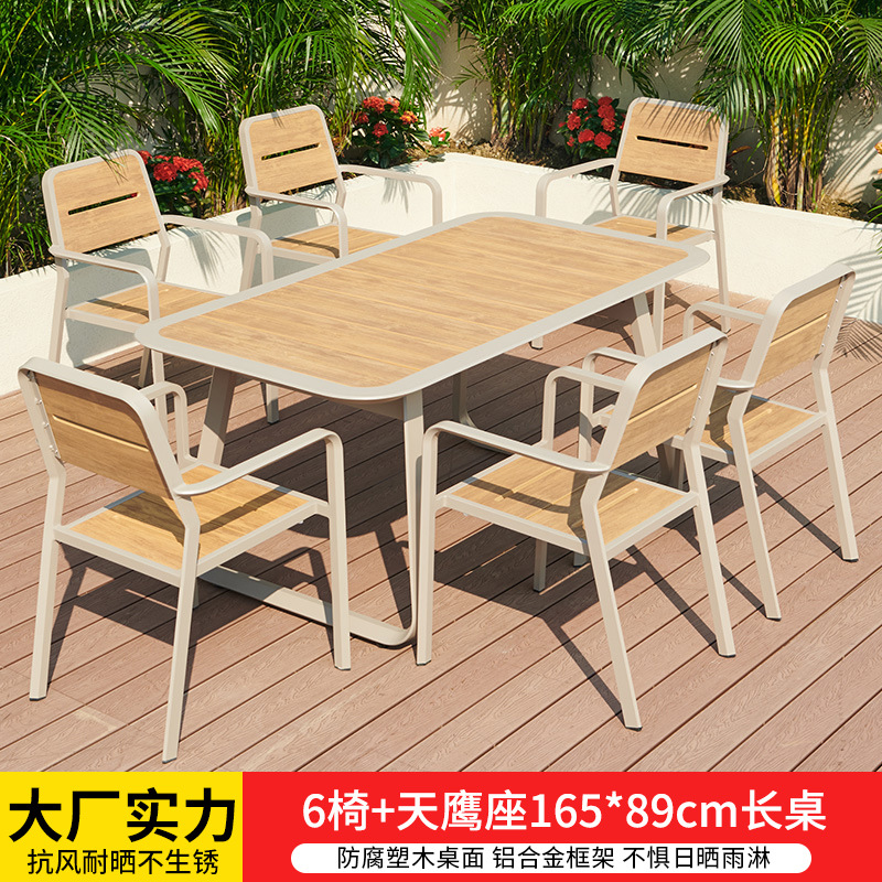 Mesa de comedor con 6 sillas Aquila, 165 cm de largo.