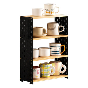 Desktop <b>shelf</b>, small bookshelf, multi-tiered storage <b>rack</b>, cup holder, tiered organizer, storage <b>rack</b>, minimalist office - Product Image 5