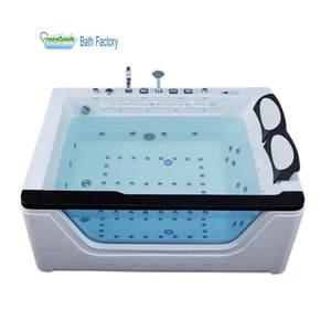 Desain Baru Bathtub Bak Mandi Fungsi Pusaran Air Pijat dengan 2 Bak Spa Bantal PU - Product Image 1