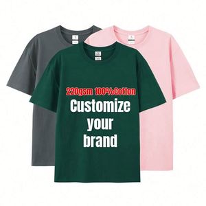 Casual Slim Fit T Shirt 2025 Summer New Arrival Custom Men's T Shirt Heavy 100% Cotton 220gsm Tee Shirt - Product Image 1