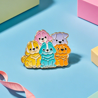 Badges de revers personnalisés de haute qualité, modernes et antiques, imprimés à l'écran avec des animaux, conçus en usine, personnages d'anime doux pour épingles en émail
